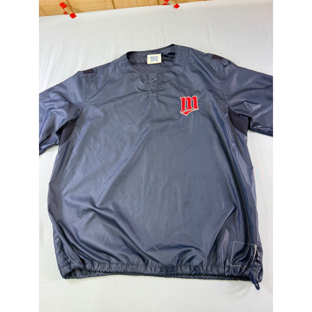 Vintage MLB Diamond Collection Minnesota Twins Navy Windbreaker Pullover Mens L‎